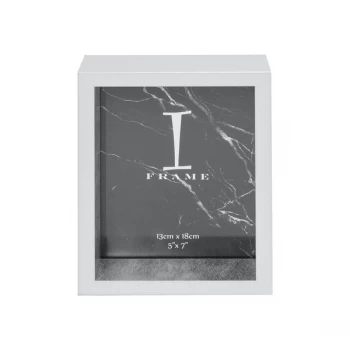 5" x 7" - iFrame Silver & White Box Photo Frame