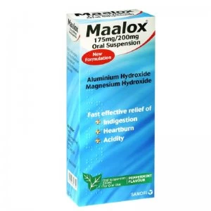 Maalox 175mg/200mg Oral Suspension Peppermint Flavour 250ml