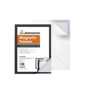 Announce Magnetic Frame A4 Black Pack of 2 AA01846