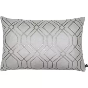 Othello Geometric Cushion Pewter, Pewter / 40 x 60cm / Polyester Filled