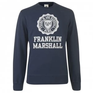 Franklin and Marshall Stamp Logo Sweatshirt - Navy