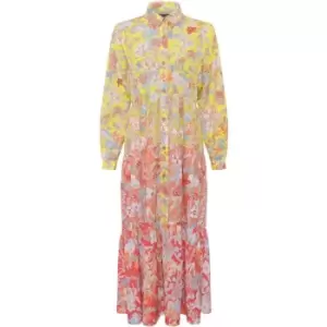 French Connection Blossom Tiered Button-Front Midi Dress - Multi