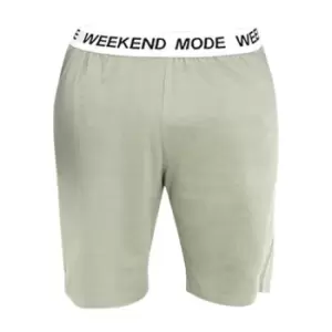 Brave Soul Mens Weekend Mode Jersey Lounge Shorts (L) (Sage)