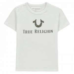 True Religion Junior Boys Foil Logo T Shirt - WHITE