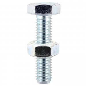 Hexagon Set Screws and Nuts Zinc Plated M10 50mm Pack of 25