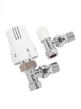Ultraheat Angle Thermostatic Valve & Trv Head/Ls Twin Pack