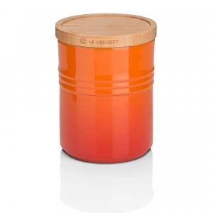 Le Creuset Medium Storage Jar with Wood Lid Volcanic