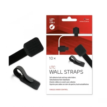 LTC Wall Cable Management Clips Self-Adhesive (Black)