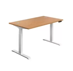 First Sit/Stand Desk 1200x800x630-1290mm Nova Oak/White KF820697
