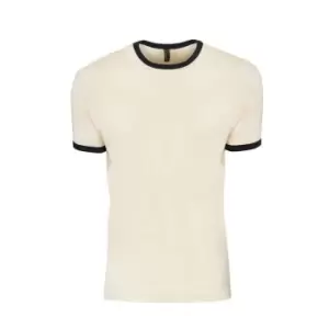 Next Level Adults Unisex Cotton Ringer T-Shirt (XXL) (Natural/Black)