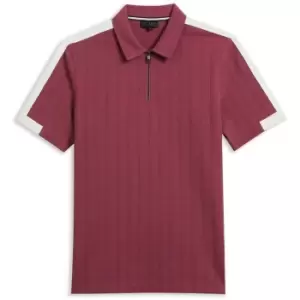 Ted Baker Abloom Zip Polo Shirt Mens - Brown