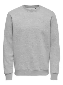 ONLY & SONS Solid Colored Sweatshirt Men Grey