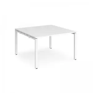 Adapt square boardroom table 1200mm x 1200mm - white frame and white