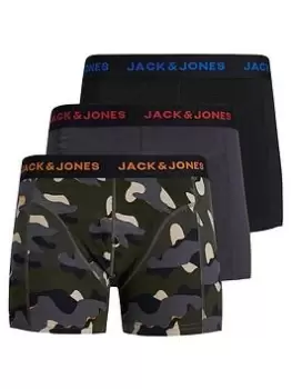 Jack & Jones Junior Boys Camo 3 Pack Trunks - Rosin, Rosin, Size Age: 10 Years