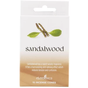 12 Packs of Elements Sandalwood Incense Cones
