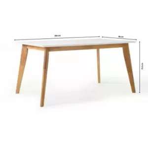 Out & out York Dining Table White- 200cm