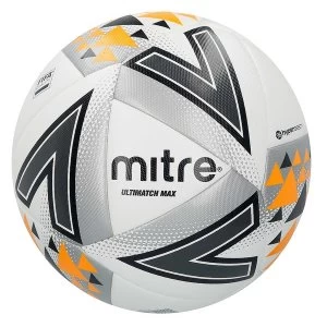 Mitre Ultimatch Max Match Ball White/Silver/Orange - Size 5