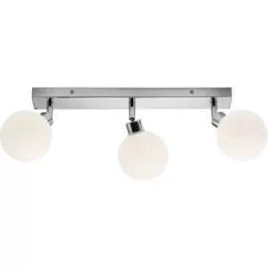 G9 Triple Bar Spotlight with Round Frosted Glass - Chrome 230V IP44 25W