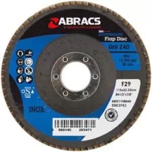 Abracs Pro 115mm 40g Zirconium Flap Disc ABFZ115B040
