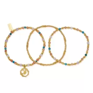 ChloBo Gold Plated Soul Vibrations Set of 3 Bracelets