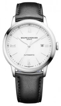 Baume & Mercier Mens Classima Automatic Black Leather Watch