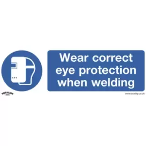 Worksafe SS54V10 Safety Sign Wear Eye Protection When Welding Self...