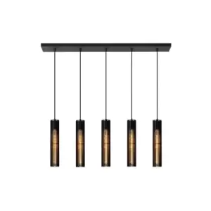 Lionel Modern Bar Pendant Light - 5xE27 - Black