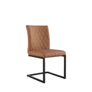 Kettle Interiors Diamond Stitch Dining Chair Tan