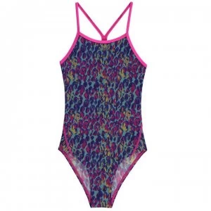 Slazenger Bound Back Swimsuit Junior Girls - Blue/Purple