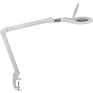 MAUL MAULmakro LED magnifying lamp, with clamp base, white