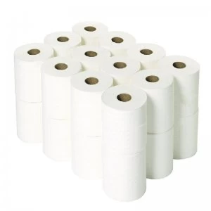 2Work 2-Ply White Micro Twin Toilet Roll 125m (Pack of 24) 2W06439