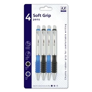 A Star Soft Grip Pens Pack 4