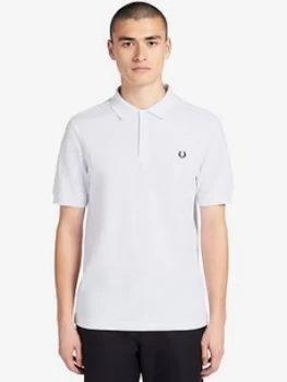 Fred Perry Plain Polo Shirt - White, Size S, Men