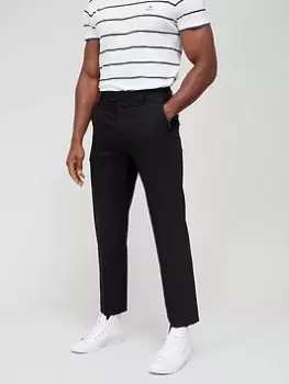 Farah Adjustable Waist Smart Trousers, Black, Size 34, Inside Leg Regular, Men