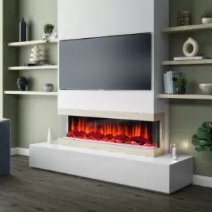Wood Effect Built In Electric Fire with LED Lights - AmberGlo