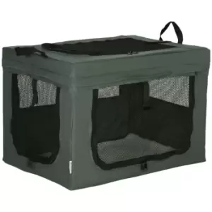 PawHut 60cm Foldable Pet Carrier w/ Cushion for Miniature Dogs - Grey