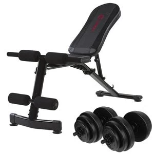 Marcy Eclipse UB3000 Weight Bench and 30KG Vinyl Dumbell Set