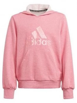 adidas Girls Junior G Badge Of Sport Hoodie - Pink, Size 9-10 Years, Women