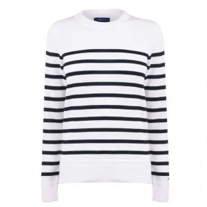 Gant Breton Stripe Long Sleeve T-Shirt - 113 Eggshell