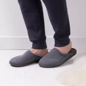 totes Isotoner Waffle Mens Mule Slippers Charcoal