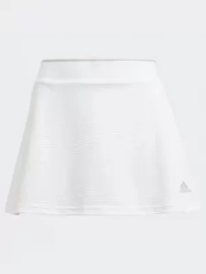 adidas Club Skirt, White/Grey, Size 7-8 Years, Women