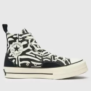 Converse Black & White All Star Lift Animalier Trainers