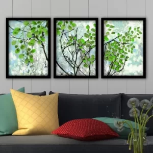 3SC107 Multicolor Decorative Framed Painting (3 Pieces)