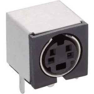 Mini DIN connector Socket horizontal mount Number of pins 4 Black Lumberg TM 0508 A4