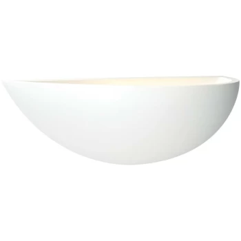 Endon Mini Crescent - 1 Light Indoor Wall Light White Plaster, E27