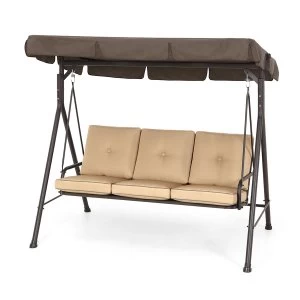 Milan 3-Seater Padded Garden Swing Seat with Adjustable Canopy