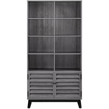 Alphason - Vaughn Sonoma Oak Mid Century Modern Bookcase Display Cabinet