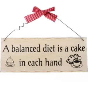 A Balanced Diet Hanging Sign