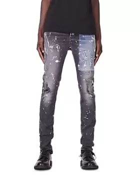 Purple Brand Slim Fit Jeans in Color Blocked Patched