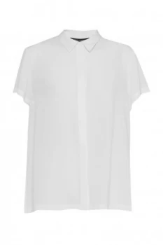 French Connection Classic Crepe Short Sleeve Shirt White